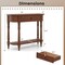 Solid Wood Console Table with Drawer Shelf Retro Design